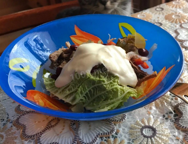 Салат з яловичини і консервованої квасолі рецепт з фото покроково 
