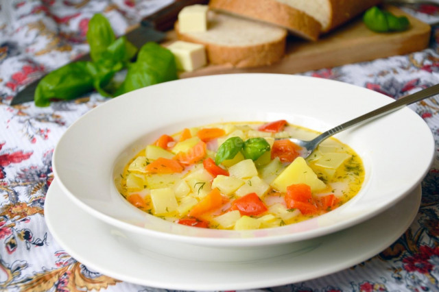 Овочевий суп з кабачками і плавленим сиром рецепт з фото 