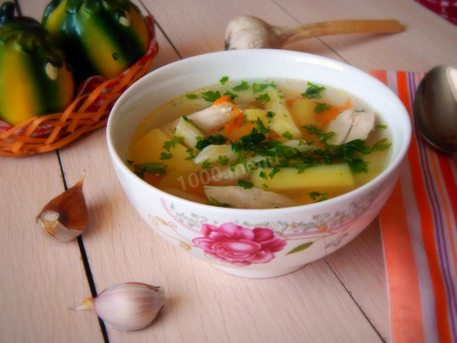 Суп на воді з макаронами і куркою рецепт з фото 