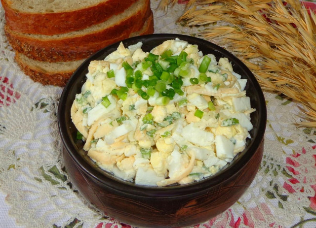 Салат яйця сир масло часник цибуля рецепт з фото 