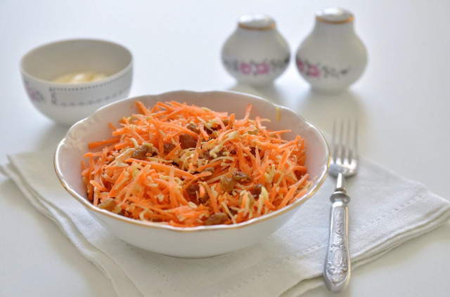 Салат морква родзинки сир рецепт з фото 