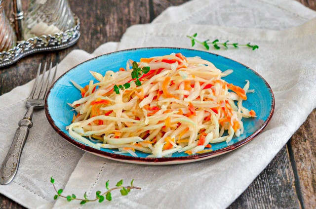 Салат зі свіжої капусти з морквою як в їдальні з оцтом рецепт з фото покроково і відео 