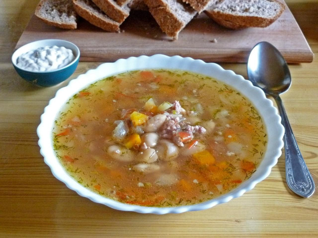 Суп з фаршем і квасолею рецепт з фото покроково 