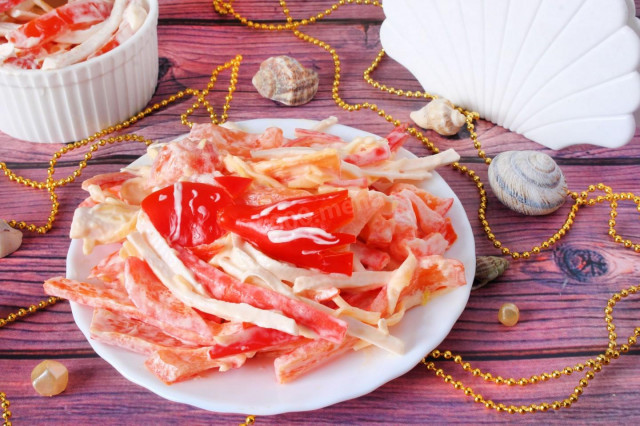 Салат Червоне море з сиром і крабовими паличками змішаний рецепт з фото покроково і відео 