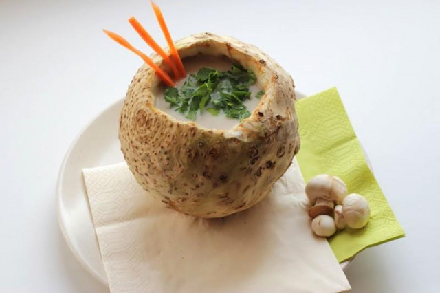 Суп-пюре з кореня селери в селері рецепт з фото 