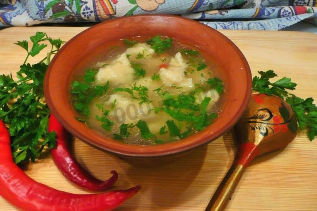 Простий суп з галушками рецепт з фото покроково 