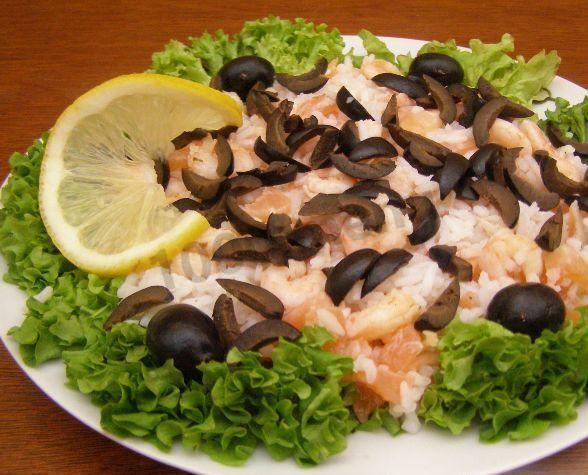 Салат з сьомгою і креветками рецепт з фото покроково 