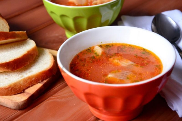 Томатний суп з рибою і кукурудзою рецепт з фото покроково 