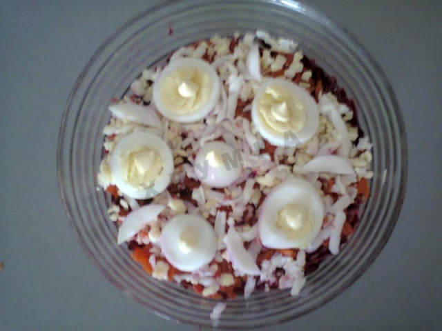 Салат з буряка з майонезом рецепт з фото покроково 