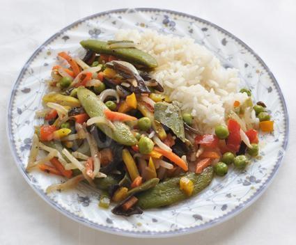 Овочі з чорним часником і рисом рецепт з фото 