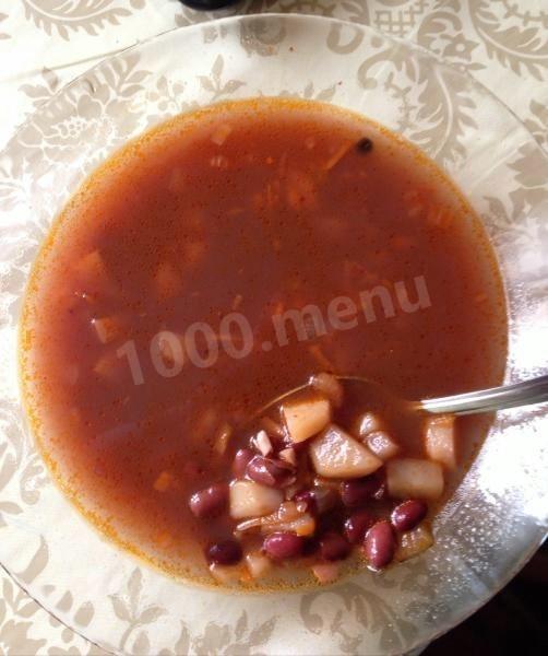 Суп з червоної квасолі в томатному соусі рецепт з фото 
