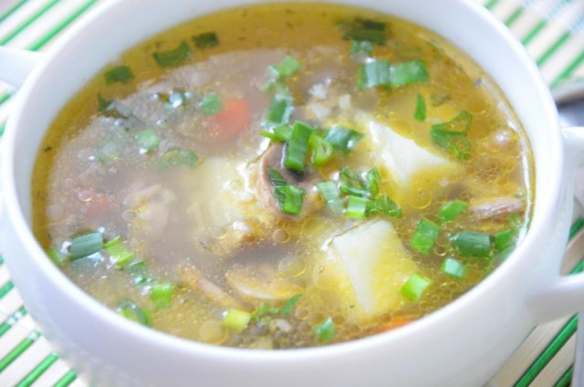 Суп з грибами м'ясом і картоплею рецепт з фото покроково 