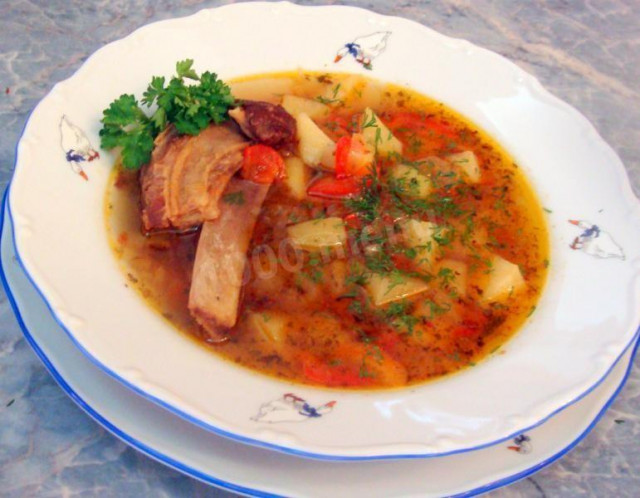Картопляний суп з грудинкою рецепт з фото покроково 