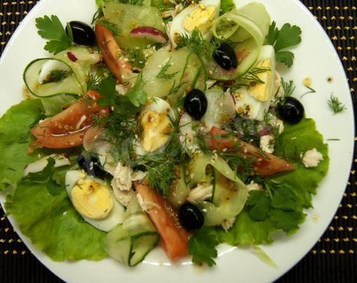 Весняний салат з куркою без майонезу рецепт з фото покроково 