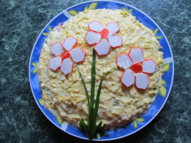Салат з плавленим сиром, огірком і крабовими паличками рецепт з фото покроково 