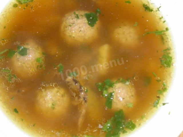 Суп грибний з фрикадельками рецепт з фото покроково 