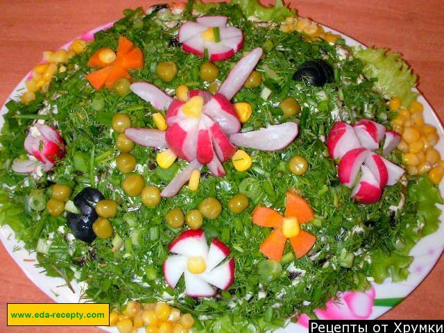Салат з копченою грудкою огірками редискою чорносливом рецепт з фото покроково 
