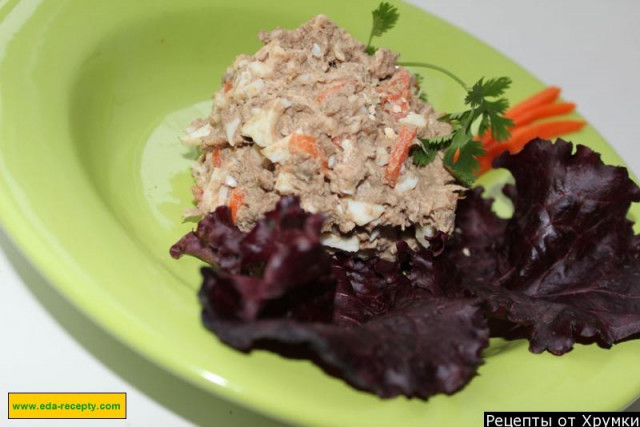 Салат з куркою і свинячою печінкою рецепт з фото покроково 