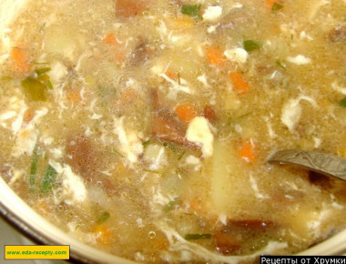 Грибной суп из замороженных грибов с картошкой