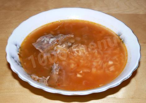 Суп з томатною пастою і рисом по-грузинськи рецепт з фото 