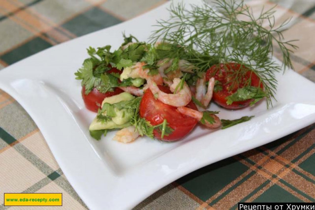 Салат з авокадо з креветками без майонезу рецепт з фото покроково 