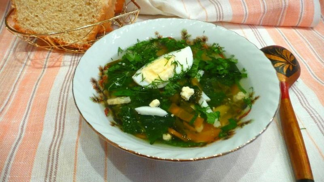 Картопляний суп на воді з кропивою щавлем вареним яйцем рецепт з фото покроково 