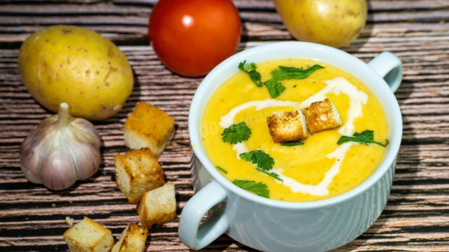 Картопляний суп-пюре з грінками рецепт з фото покроково і відео 