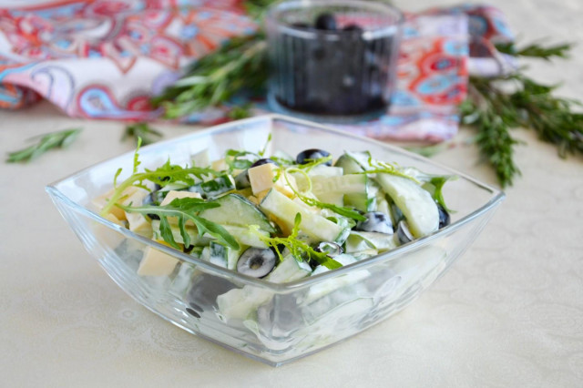 Салат з руколою огірком і сиром рецепт з фото покроково і відео 