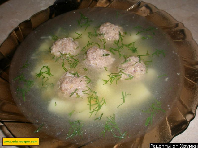 Суп з фрикадельками цибулею картоплею рецепт з фото покроково 