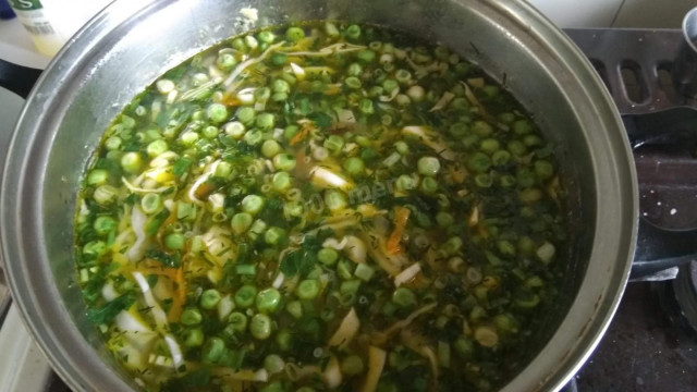Суп зелений з овочами на м'ясному бульйоні рецепт з фото покроково 