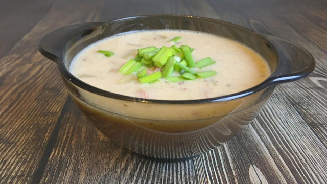 Картопляний суп з шинкою, м'яким сиром на курячому бульйоні рецепт з фото і відео 