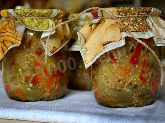 Баклажани з болгарським перцем і волоськими горіхами на зиму рецепт з фото 