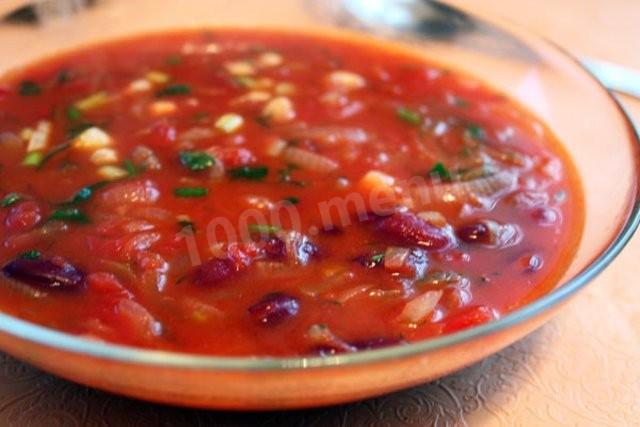 Томатний суп з квасолею яловичиною картоплею рецепт з фото 