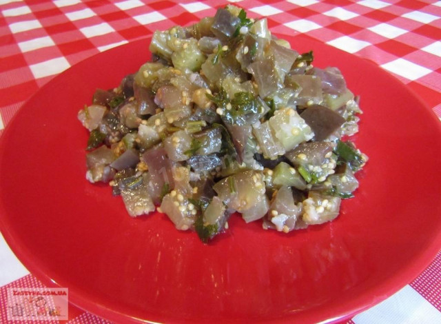 Закуска з баклажанів з часником і зеленню рецепт з фото і відео 
