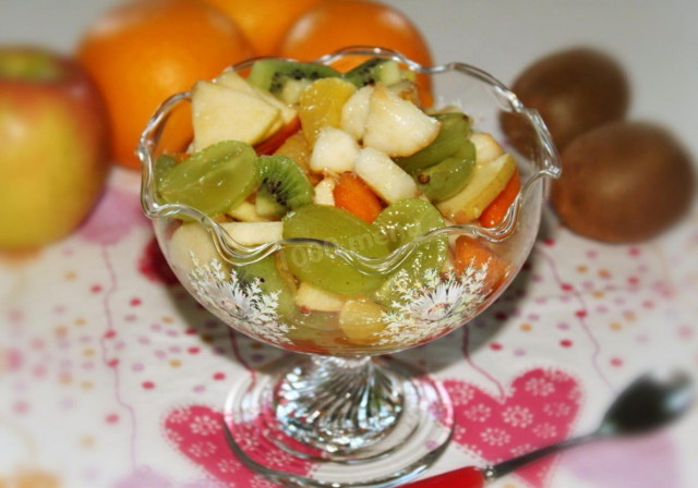 Фруктовий салат яблука груші ківі рецепт з фото 