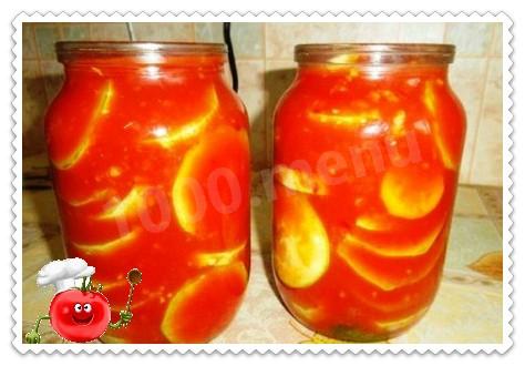 Огірки в томатній заливці рецепт з фото 