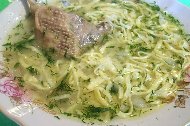 Качиний суп з домашньою локшиною, зеленню і спеціями рецепт з фото покроково і відео 