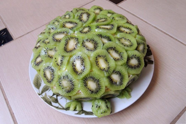 Фруктовий торт Черепаха з ківі рецепт з фото 