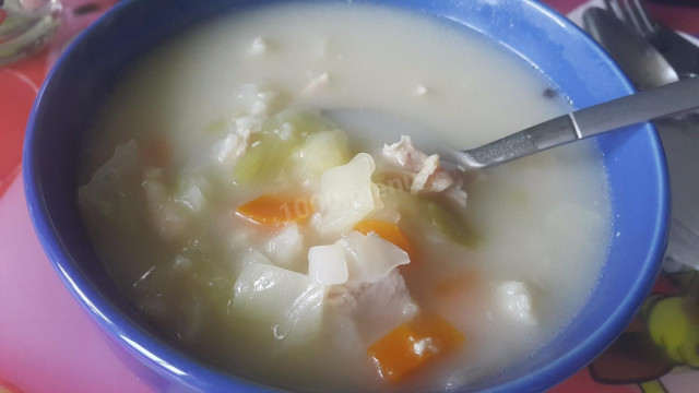 Сирний суп з капустою куркою і плавленим сиром рецепт з фото покроково 