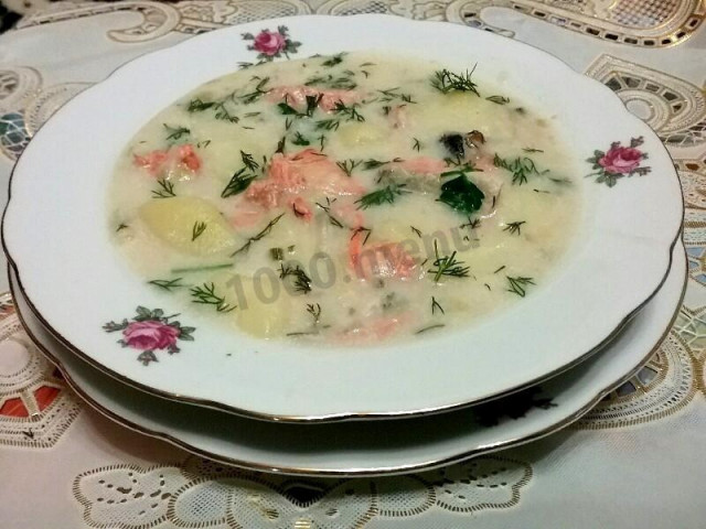 Фінський суп з лососем з вершками рецепт з фото покроково 