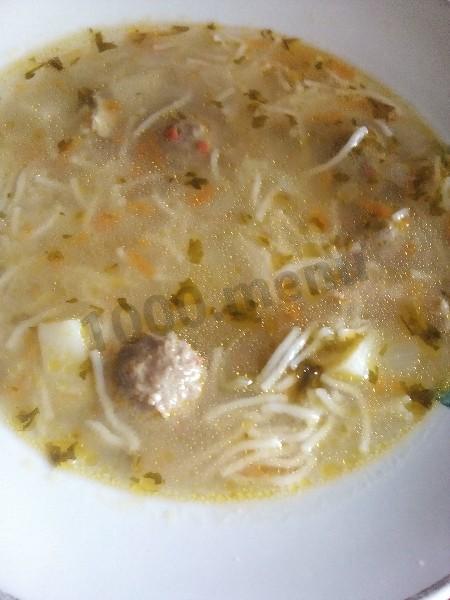 Суп з фрикадельками і вермішеллю і картоплею рецепт з фото покроково 