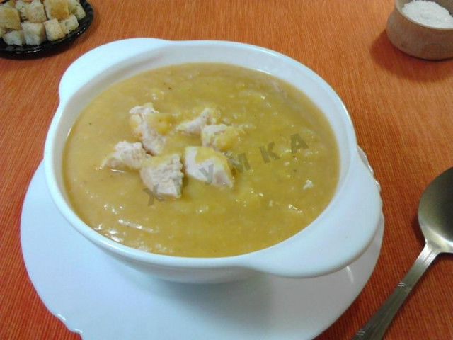 Суп пюре гороховий з куркою рецепт з фото покроково 