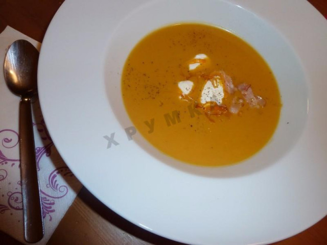 Суп пюре з гарбуза помідорів і морепродуктів рецепт з фото 