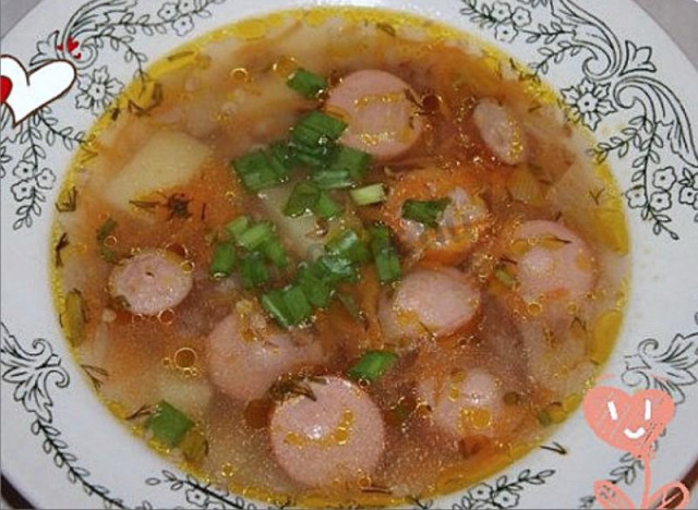 Гречаний суп з сосисками рецепт з фото покроково 