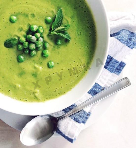 Суп із зеленим горошком і м'ятою рецепт з фото 