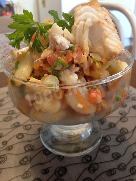 Салат рибний з квасолею і овочами рецепт з фото покроково 