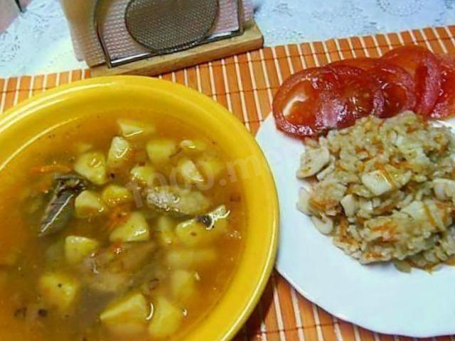Ситний суп з рибних консервів рецепт з фото 