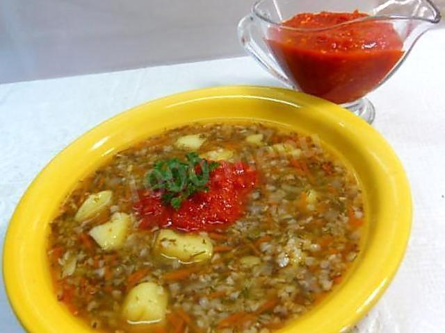 Пісний суп з гречкою без м'яса рецепт з фото 