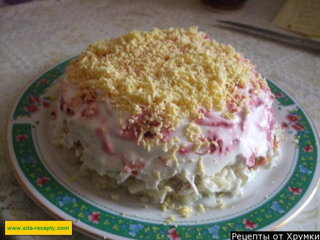 Овочевий торт з консервованим минтаєм рецепт з фото покроково 