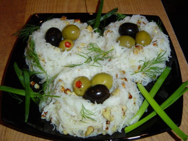 Гнізда з рисової вермішелі рецепт з фото покроково 